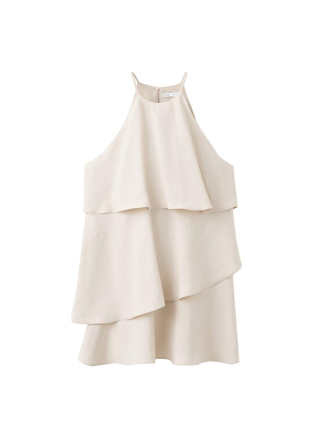 Beige Modal Ruffle Dress, Light Beige, large image number 6