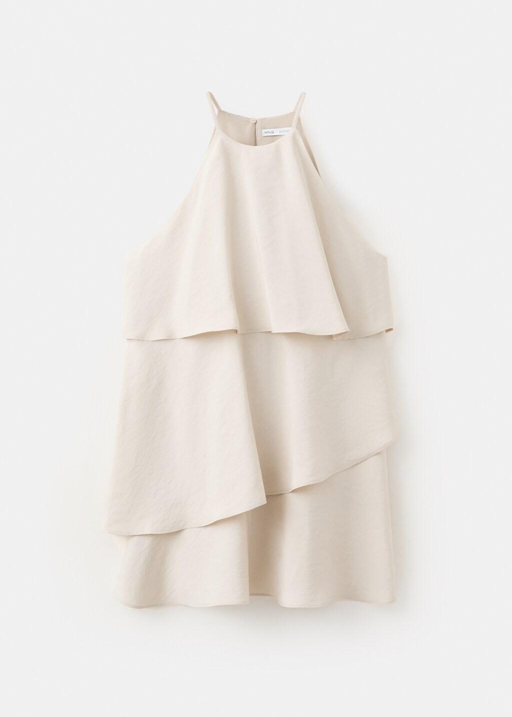 Beige Modal Ruffle Dress, Light Beige, large image number 7