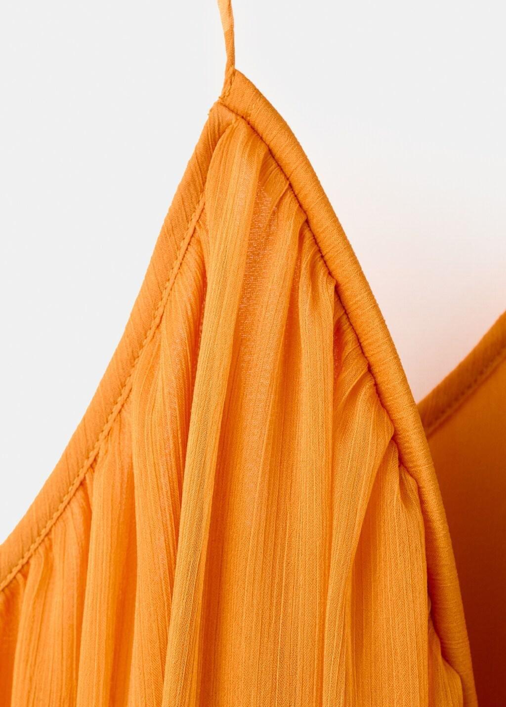 Orange Chiffon V-Neck Dress, Orange, large image number 1
