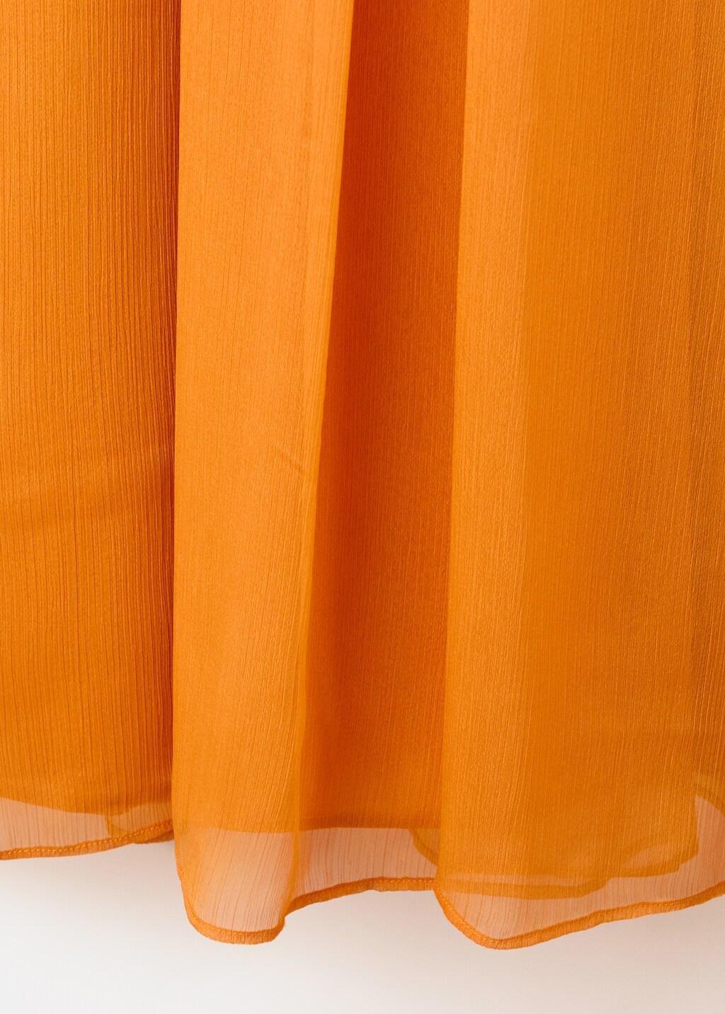 Orange Chiffon V-Neck Dress, Orange, large image number 4