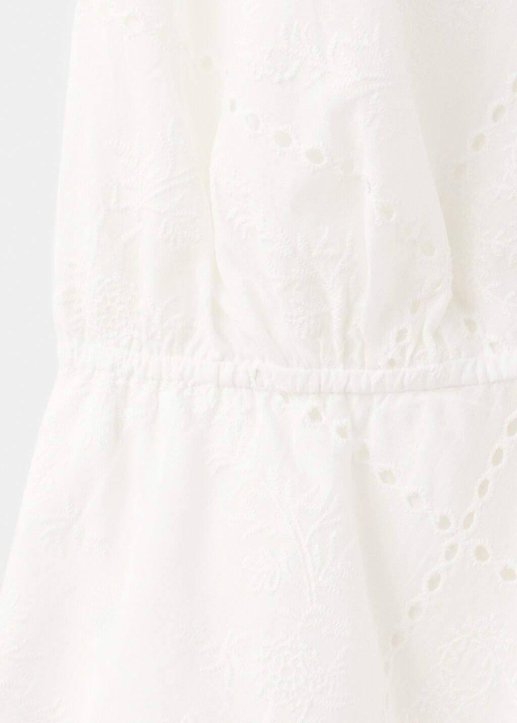 White Halter Dress With Broderie Anglaise, White, large image number 1