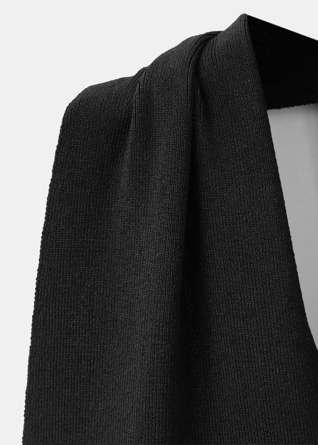 Black Halter Dress With Back Detail, Black, large image number 1