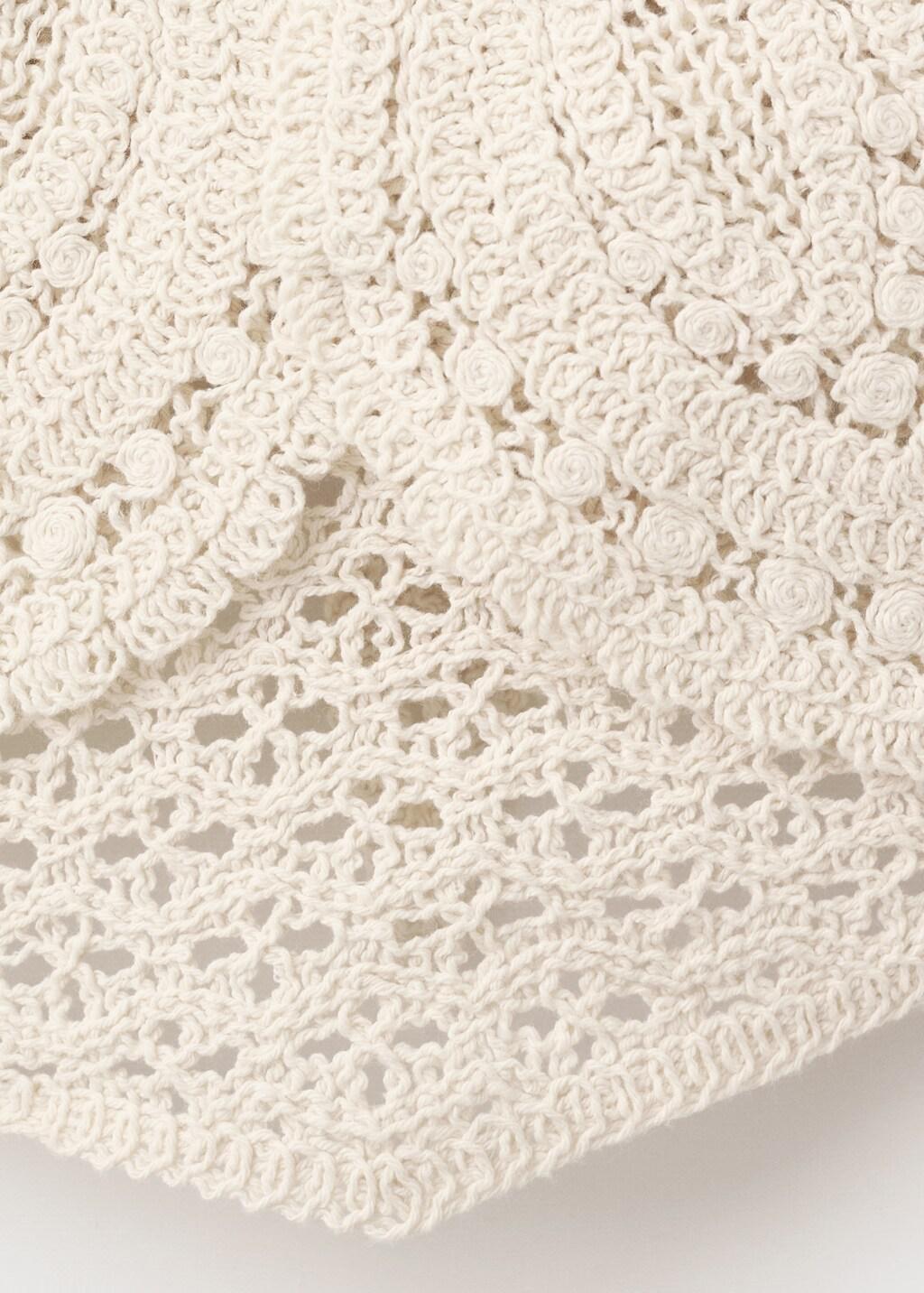 Beige Crochet Floral Top, Light Beige, large image number 5
