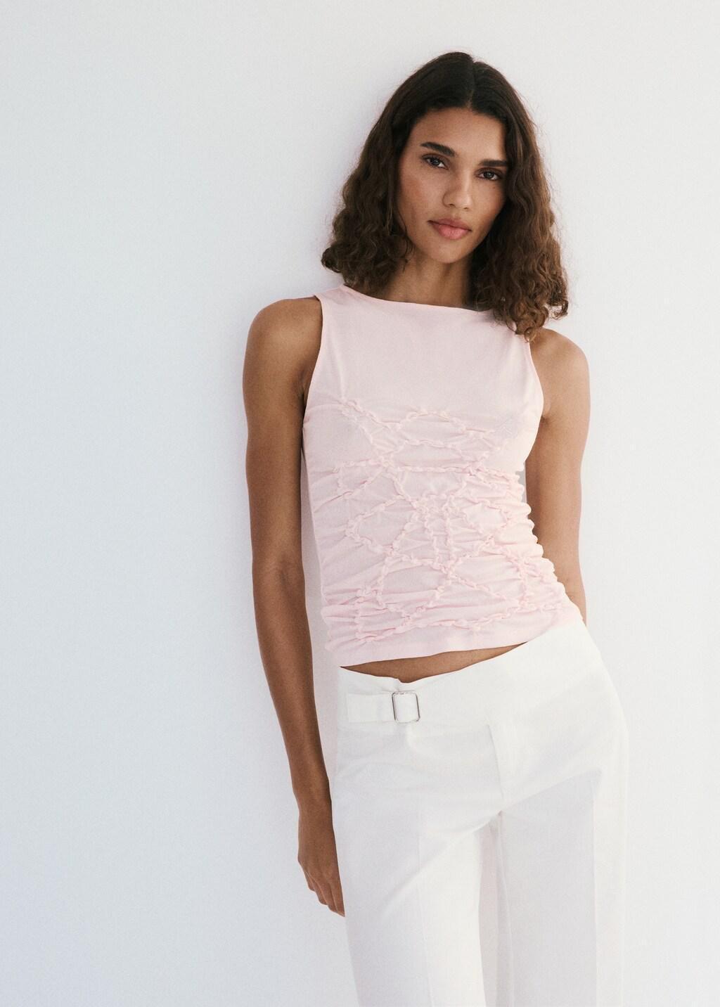 LT-PASTEL PINK Ruched fitted top, Light-Pastel Pink, large image number 3