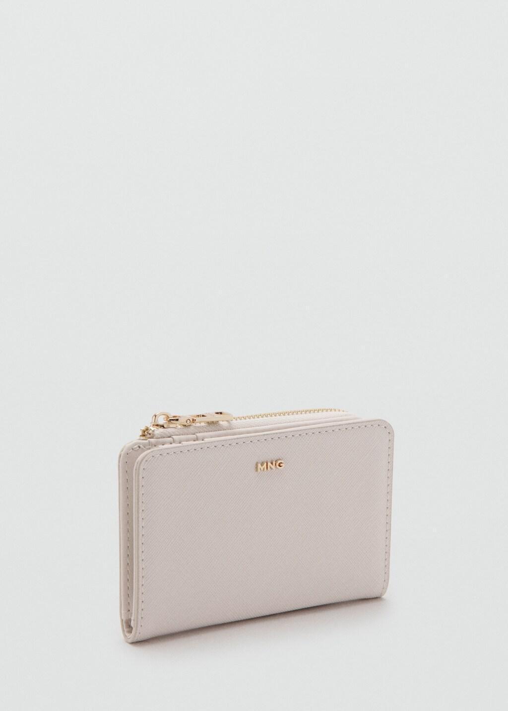 White Small Wallet With Saffiano Effect, 0201_03, large image number 0