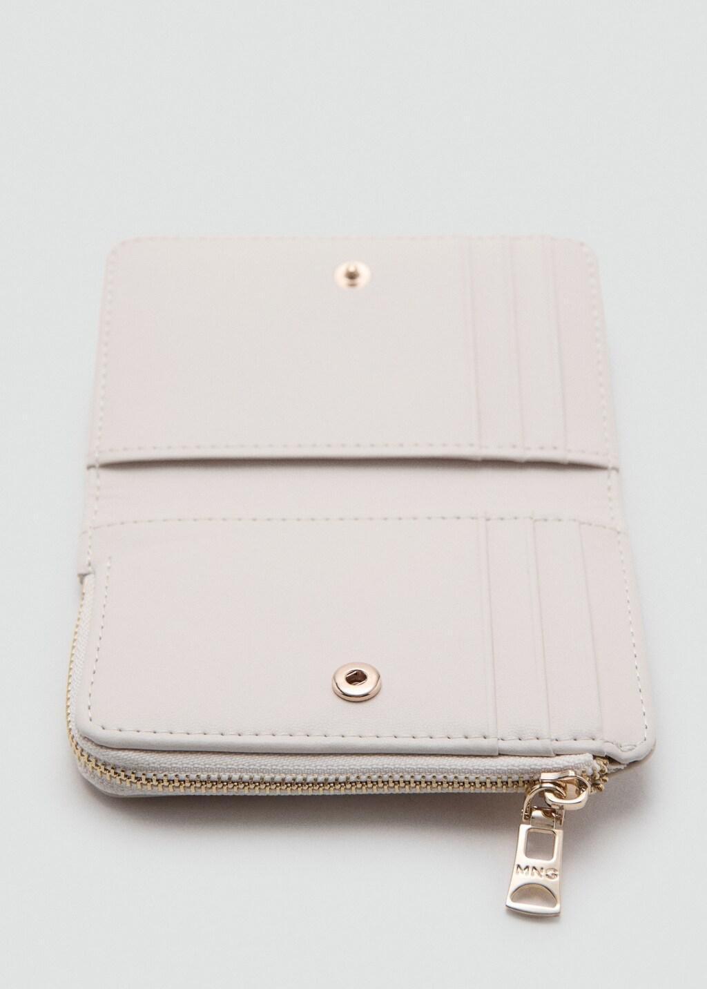 White Small Wallet With Saffiano Effect, 0201_03, large image number 1