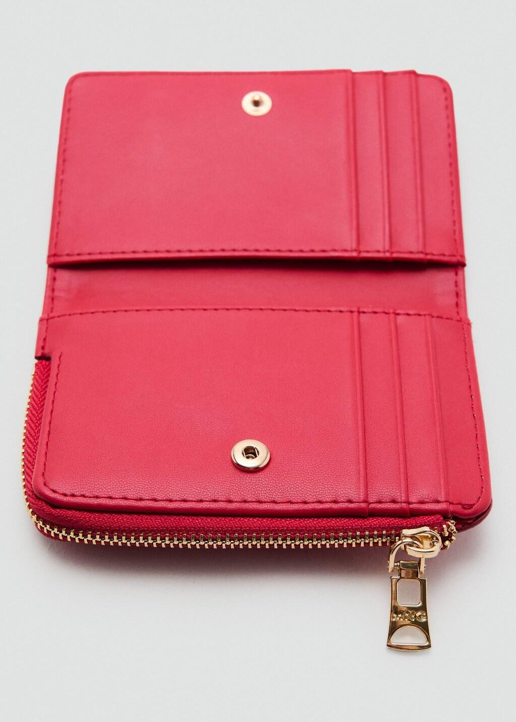 Red Small Wallet With Saffiano Effect, Red, large image number 1