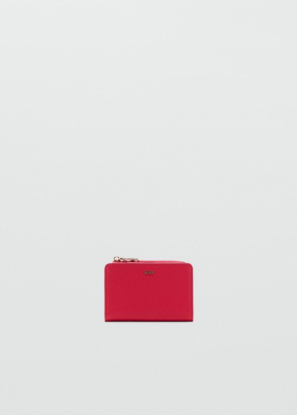 Red Small Wallet With Saffiano Effect, Red, large image number 3
