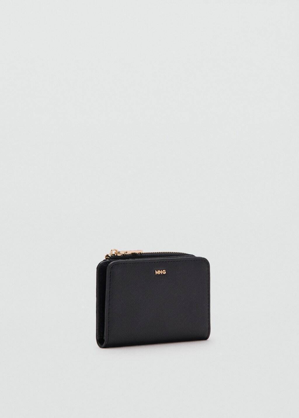 BLACK Small wallet with Saffiano effect, Black, large image number 0
