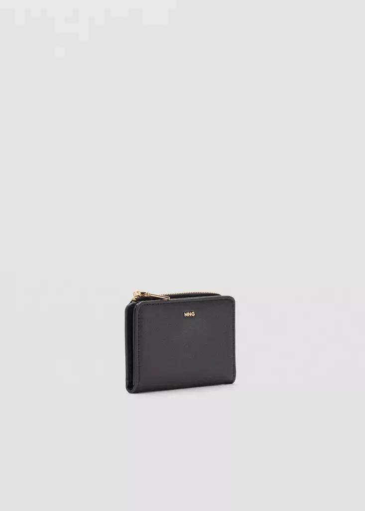BLACK Small wallet with Saffiano effect, Black, large image number 5