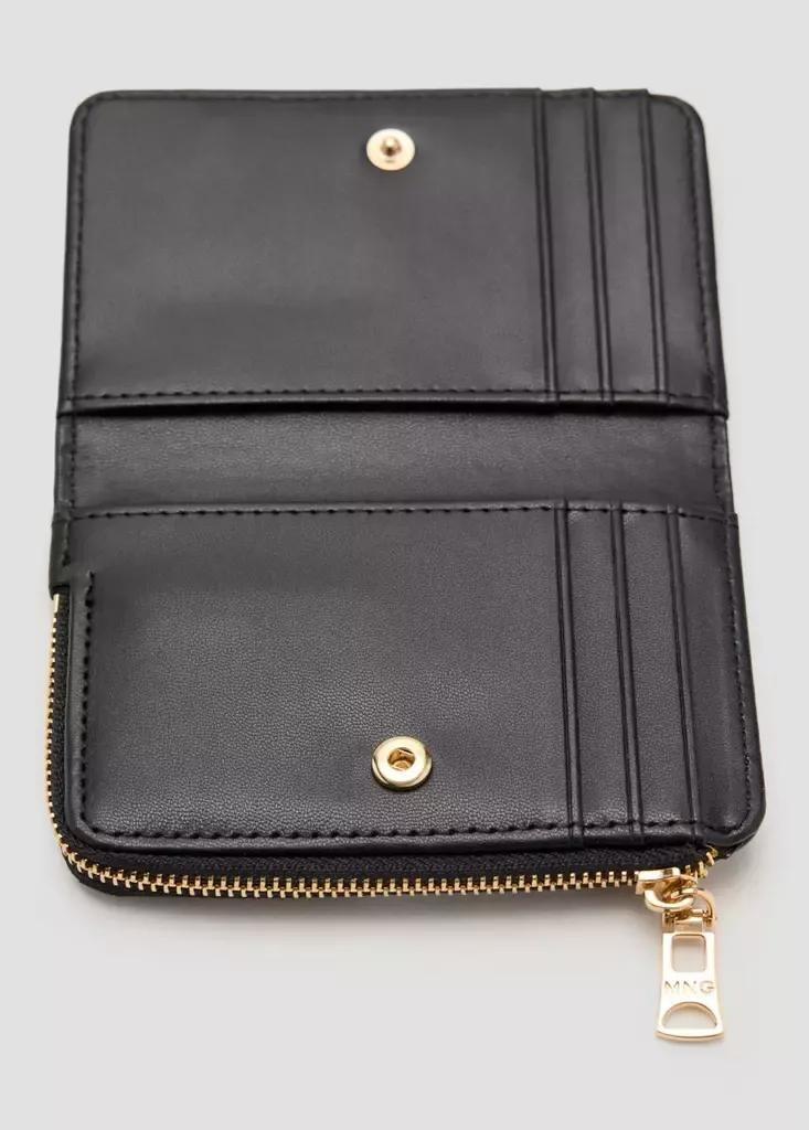 BLACK Small wallet with Saffiano effect, Black, large image number 6