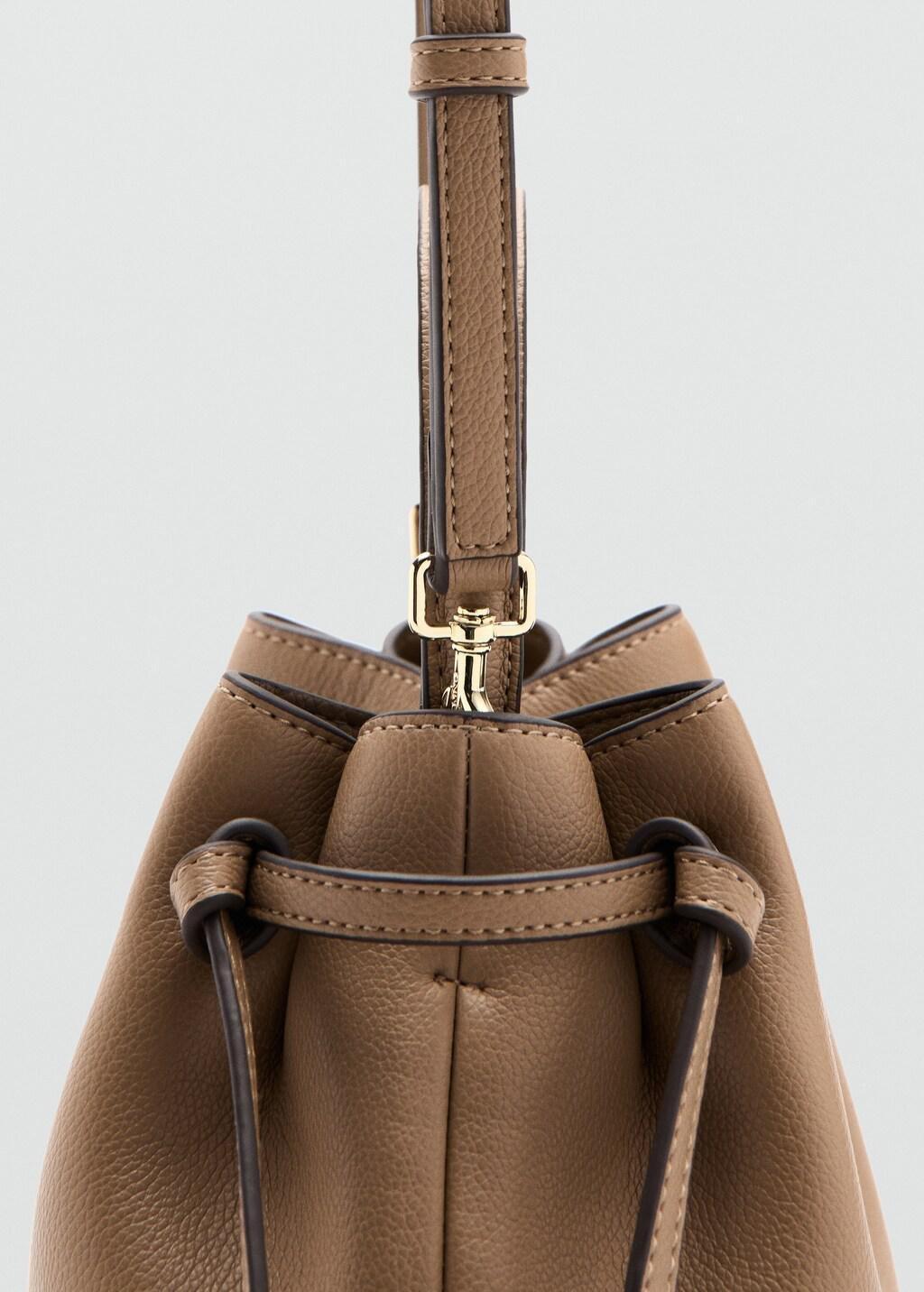 Brown Faux-Leather Bucket Handbag, 0201_09, medium