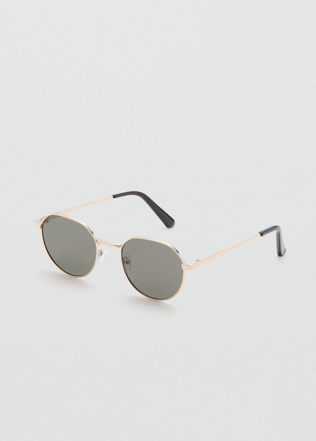 Gold Round Metal Sunglasses, Gold, large image number 0