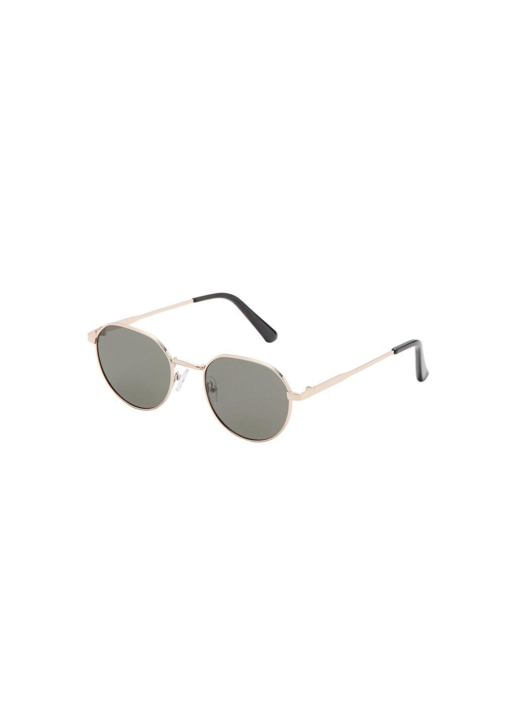 Gold Round Metal Sunglasses, Gold, large image number 2
