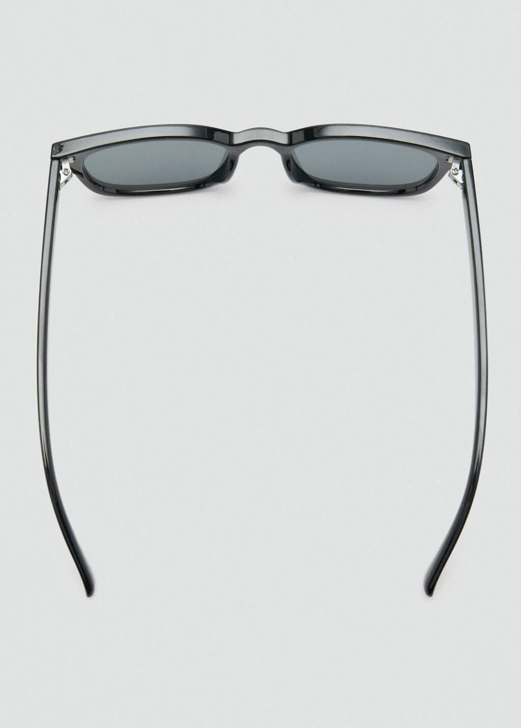 Black Rectangular Acetate Sunglasses, Black, large image number 1