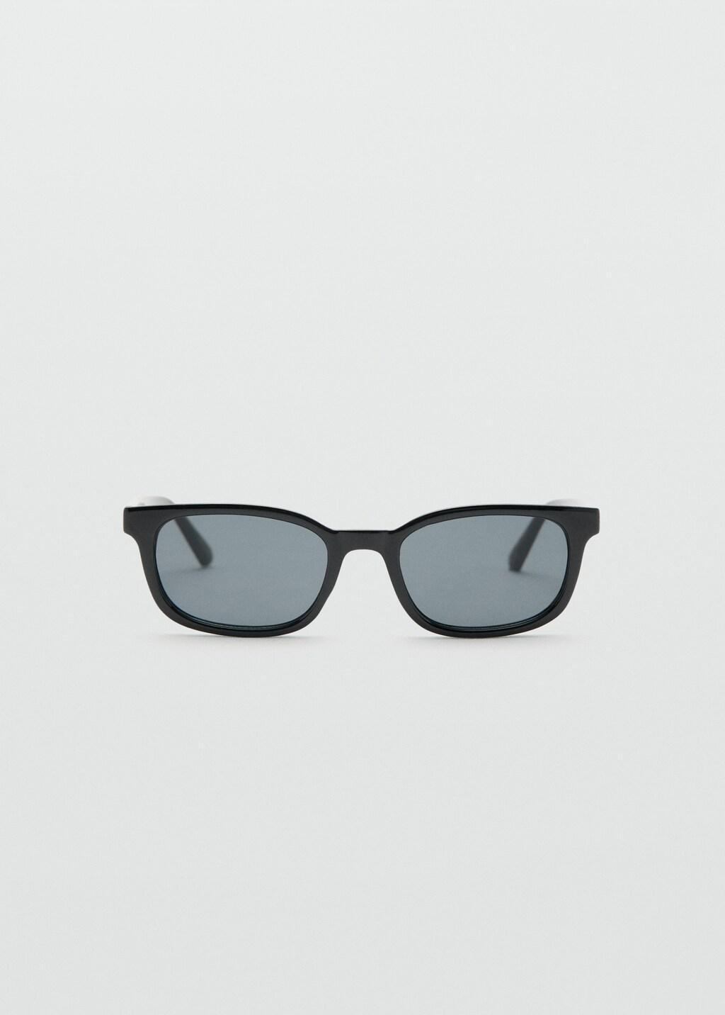 Black Rectangular Acetate Sunglasses, Black, large image number 3
