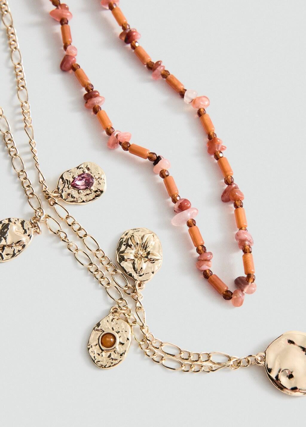 Gold Combined Necklaces, Set Of 2, Gold, large image number 0