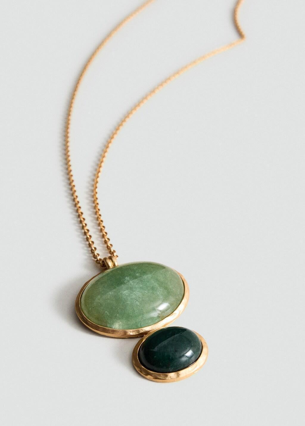 Gold Long Pendant With Stones, Gold, large image number 0