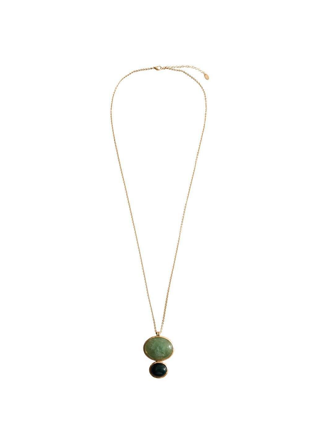 Gold Long Pendant With Stones, Gold, large image number 2
