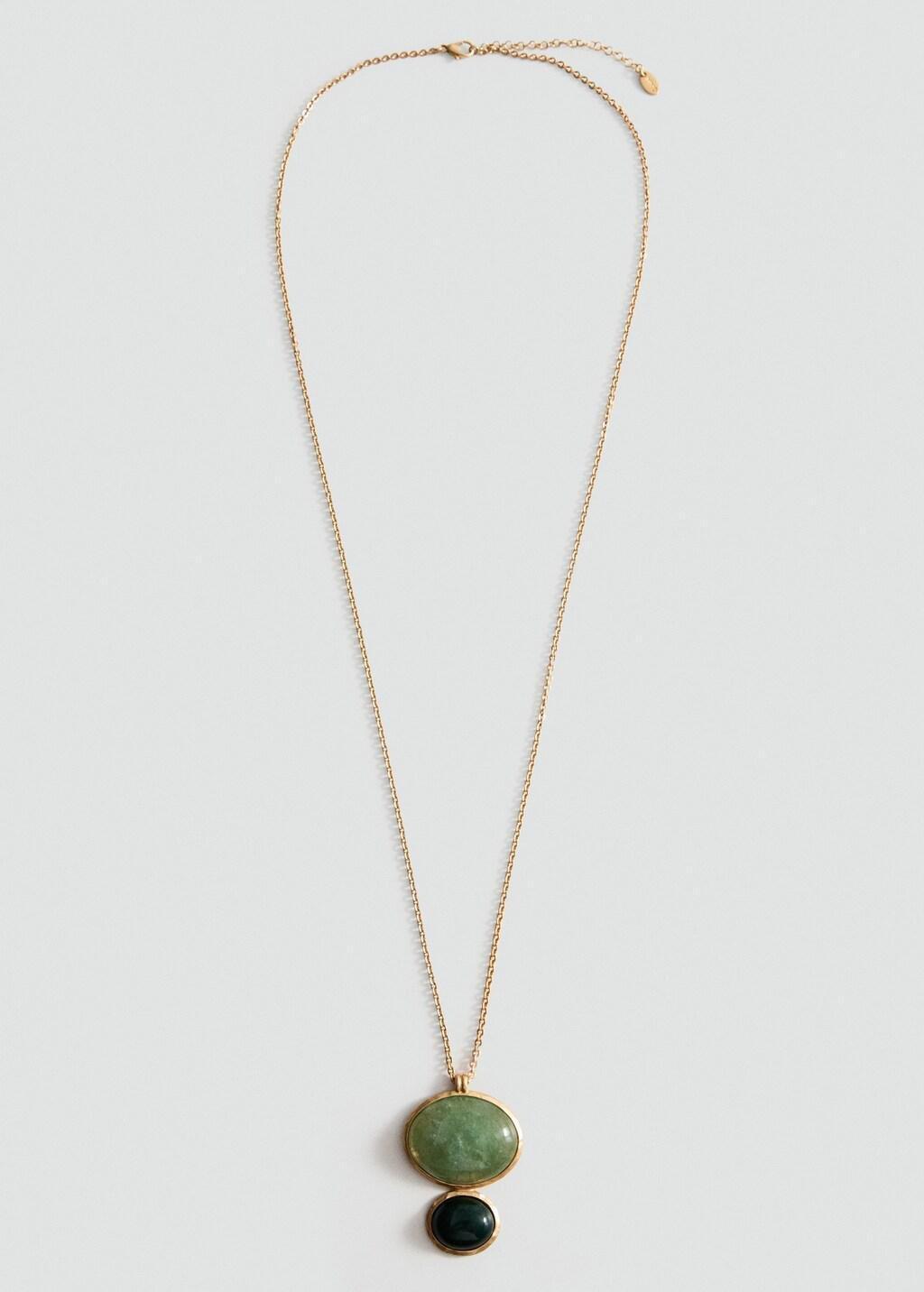 Gold Long Pendant With Stones, Gold, large image number 3