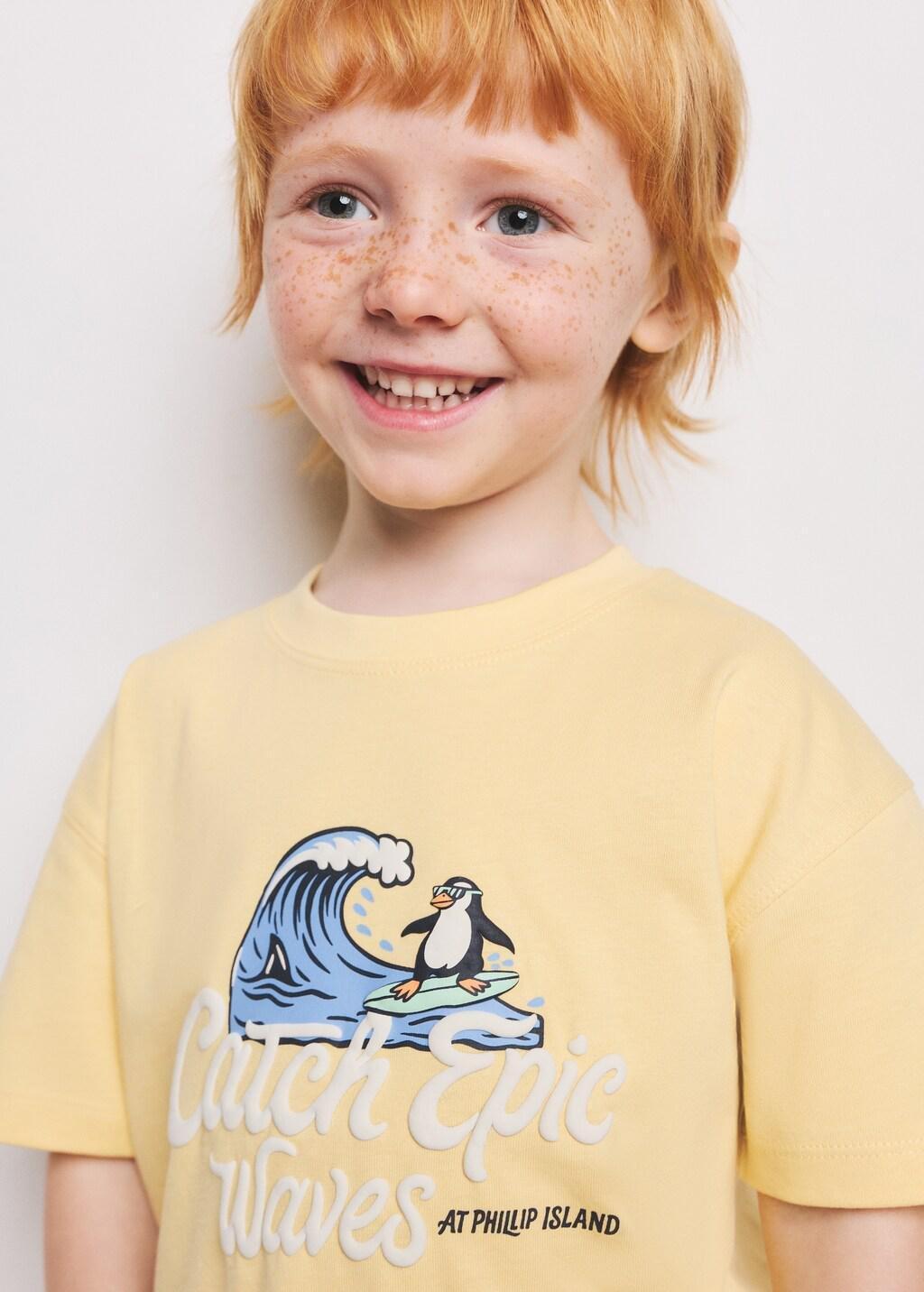 Yellow Printed Cotton-Blend T-Shirt, Baby Boy, Yellow, large image number 3
