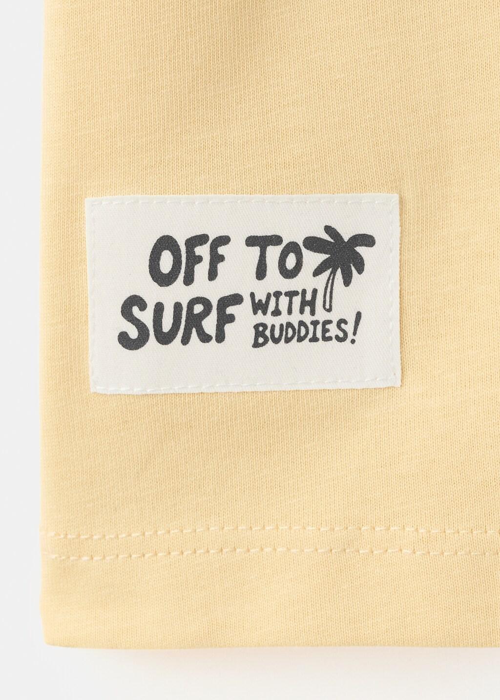 Yellow Printed Cotton-Blend T-Shirt, Baby Boy, Yellow, large image number 4