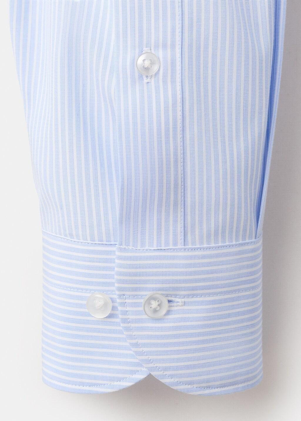 Blue 100% Cotton Slim-Fit Formal Shirt, Medium Blue, large image number 3