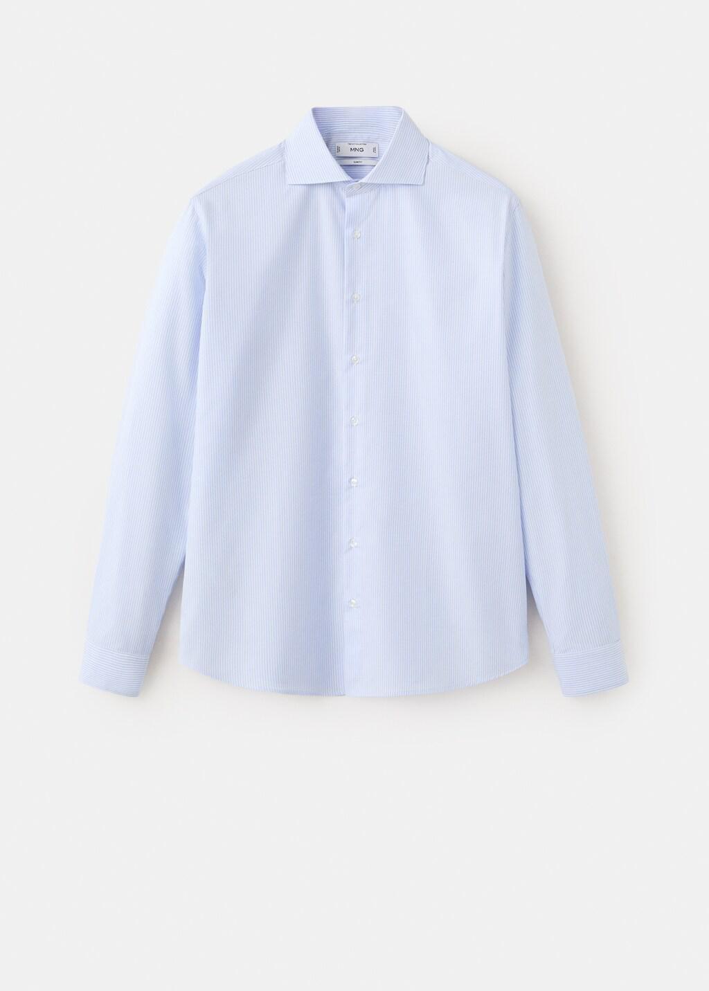 Blue 100% Cotton Slim-Fit Formal Shirt, Medium Blue, large image number 5
