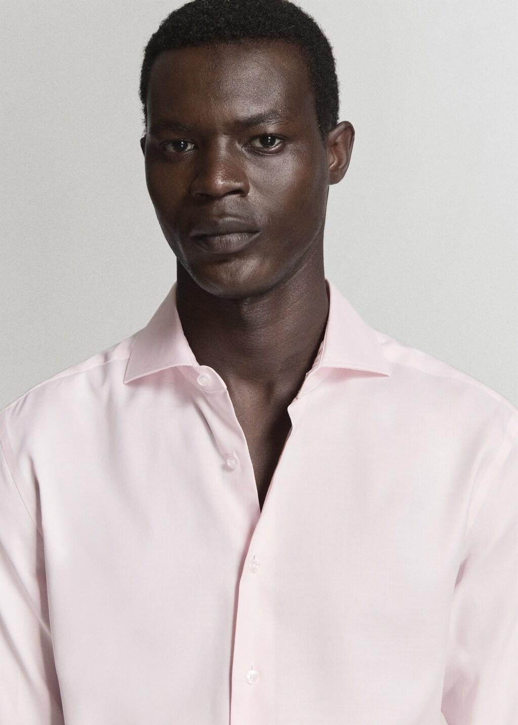 Pink Lt Pastel 100% Cotton Slim-Fit Suit Shirt, Light-Pastel Pink, large image number 4