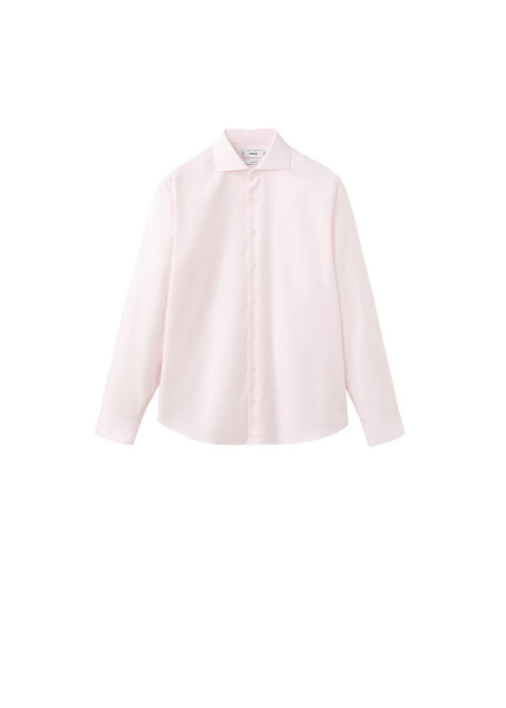 Pink Lt Pastel 100% Cotton Slim-Fit Suit Shirt, Light-Pastel Pink, large image number 6