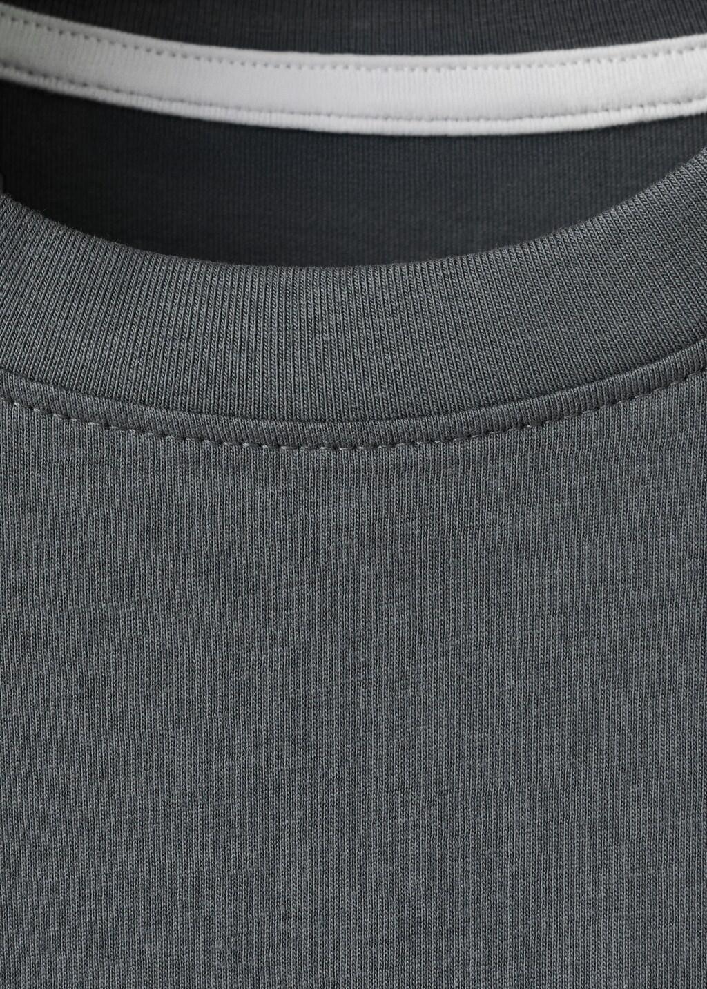 Grey Boxy Fit Printed T-Shirt, Kids Boys, Charcoal, large image number 1