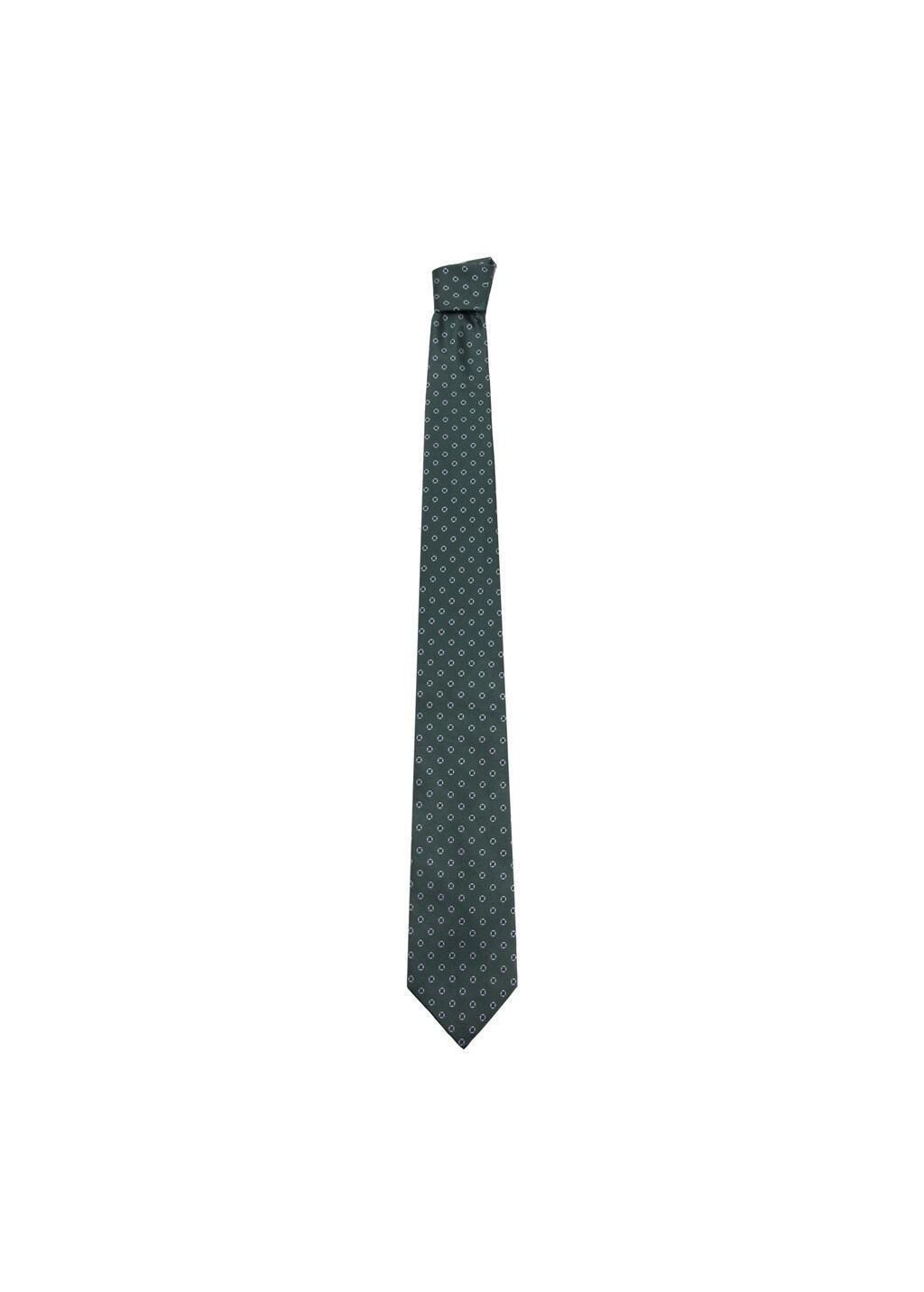 Khaki Printed Silk Tie, Beige - Khaki, medium
