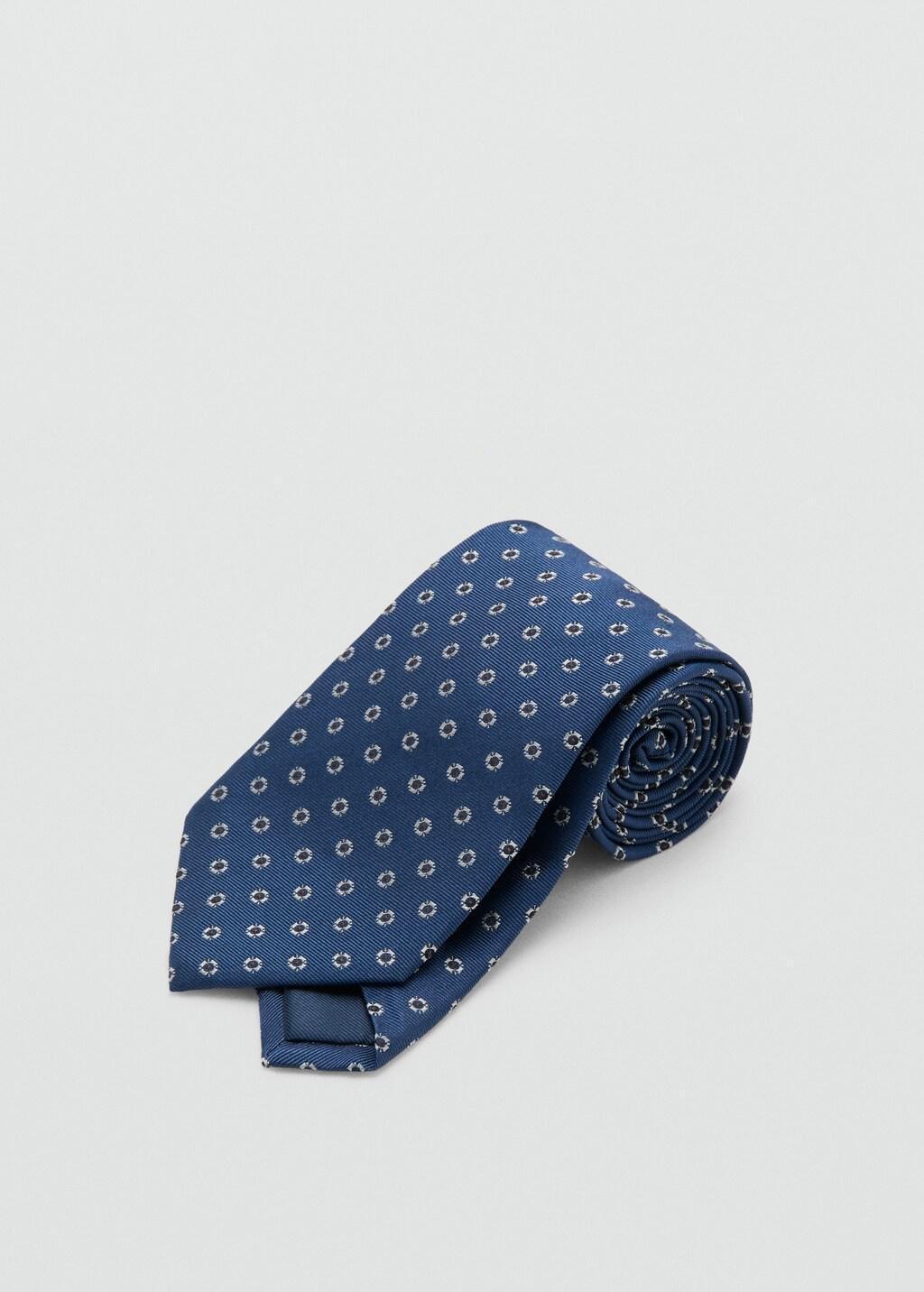 Blue Lt Pastel Printed Silk Tie, Light-Pastel Blue, large image number 0