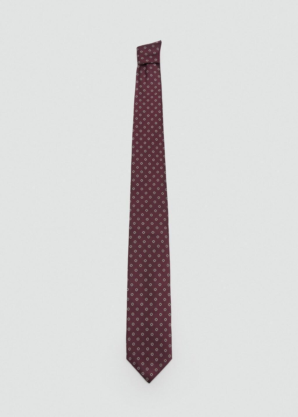 Red Printed Silk Tie, Dark Red, large image number 2
