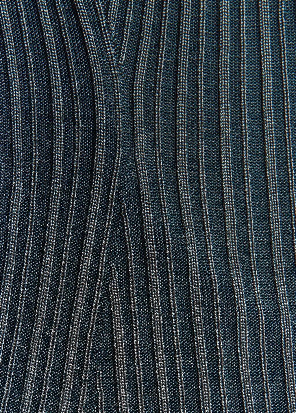 Blue Ribbed Open-Back Top, Medium Blue, large image number 5
