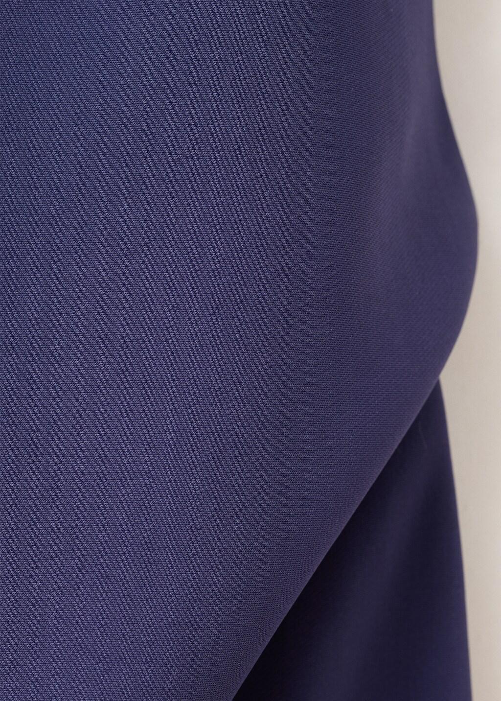 Blue Draped Open-Back Dress, Dark Blue, large image number 1