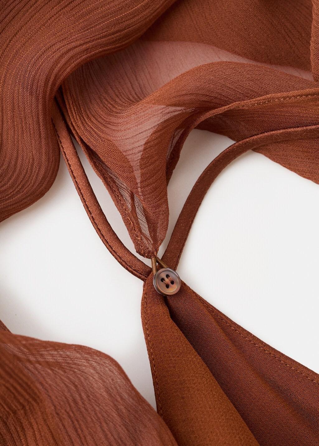 Brown Satin Halter Neck Dress, 0201_30, large image number 4