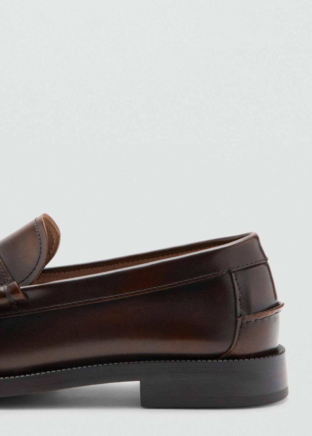 Brown Leather Penny Loafers, Brown, large image number 1