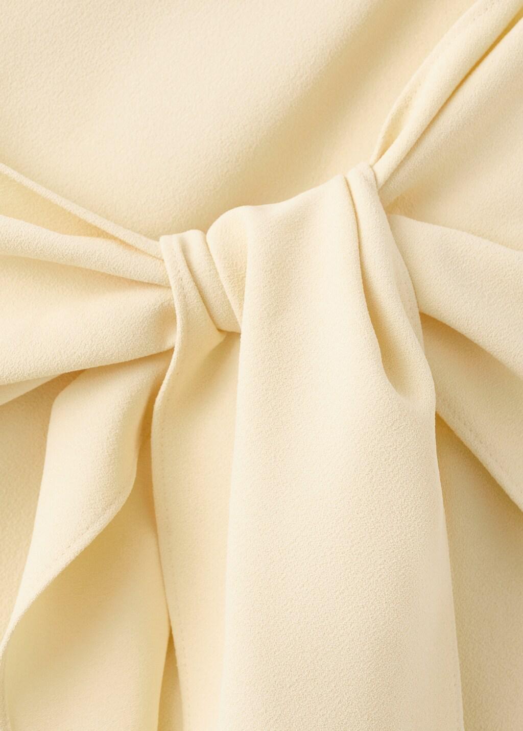 Yellow Straight Shorts With Tie Detail, Yellow, large image number 4