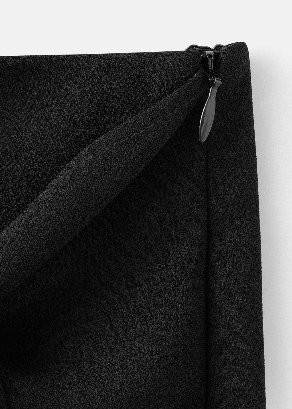 Black Straight Shorts With Tie Detail, Black, large image number 5