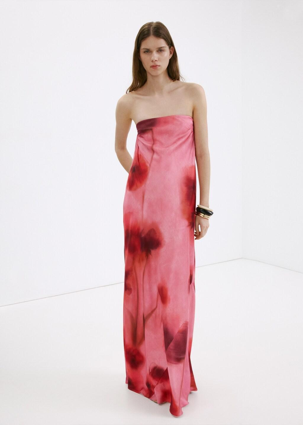 PINK Strapless floral dress, Light-Pastel Pink, large image number 0