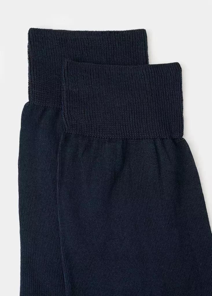 Navy Long Cotton Socks, Set Of 2, Navy, medium