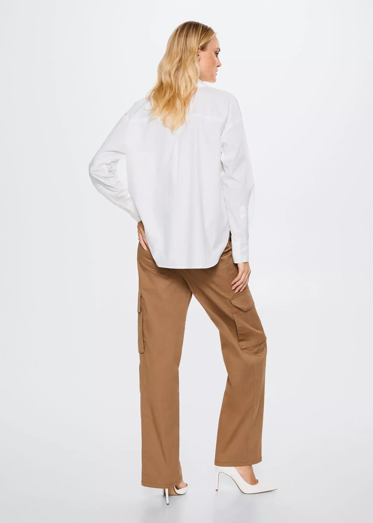 White Oversize Cotton Shirt, , large image number 2