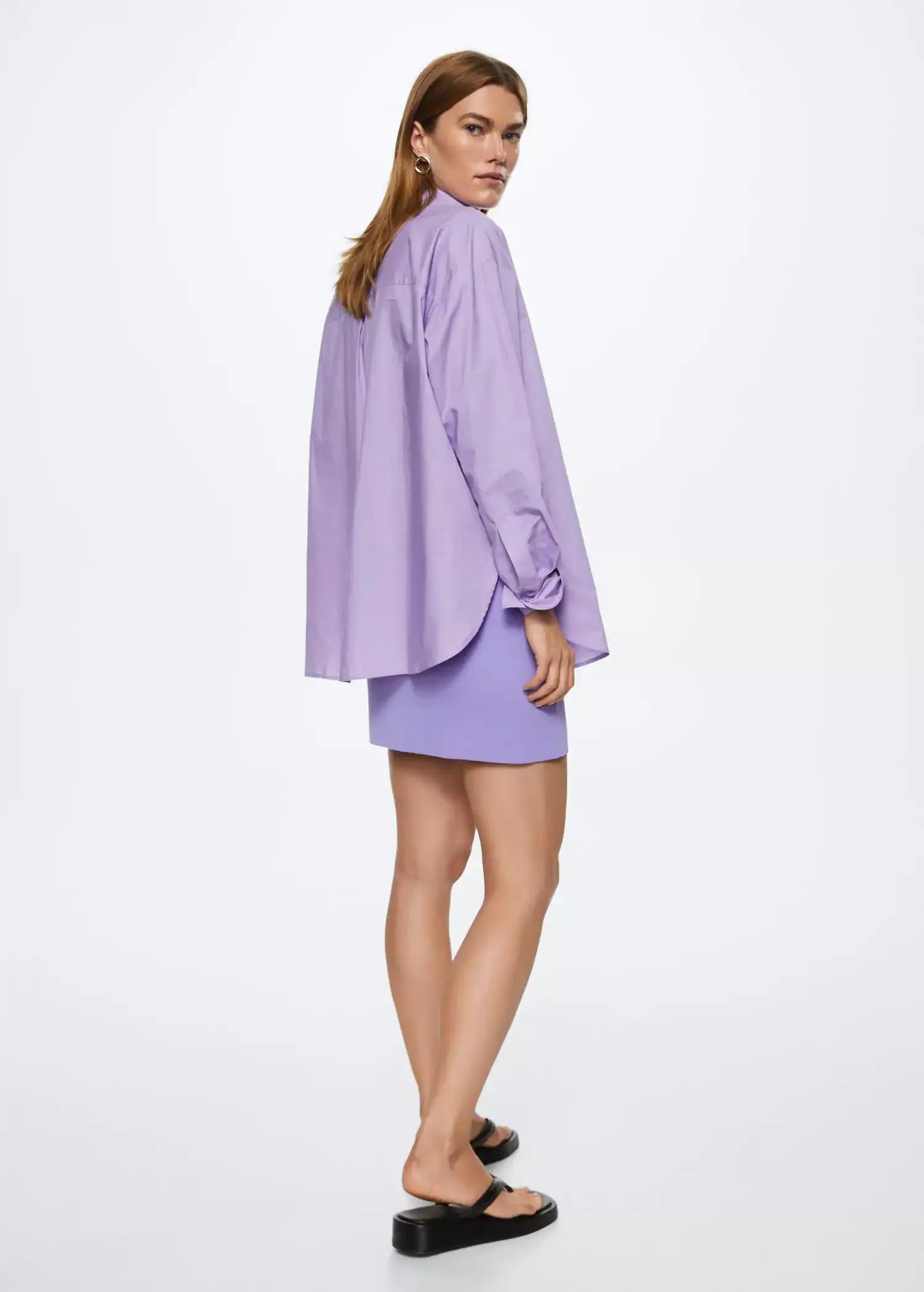 Lt-Pastel Purple Oversize Cotton Shirt, , large image number 3
