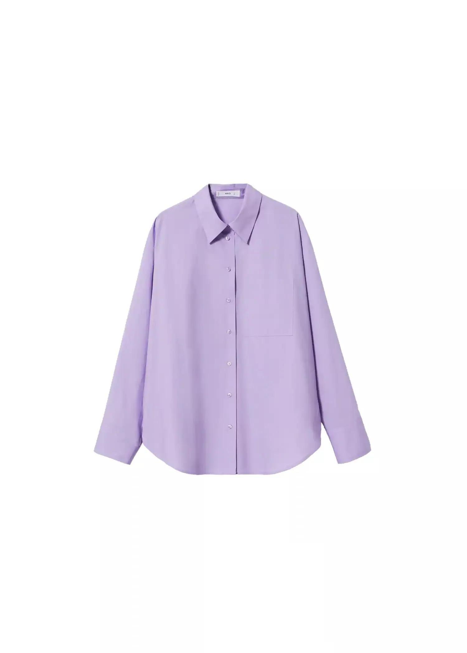 Lt-Pastel Purple Oversize Cotton Shirt, , large image number 6