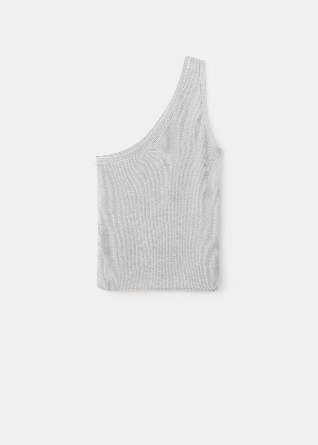 LT PASTEL GREY Asymmetrical ribbed top, Light Pastel Grey, medium