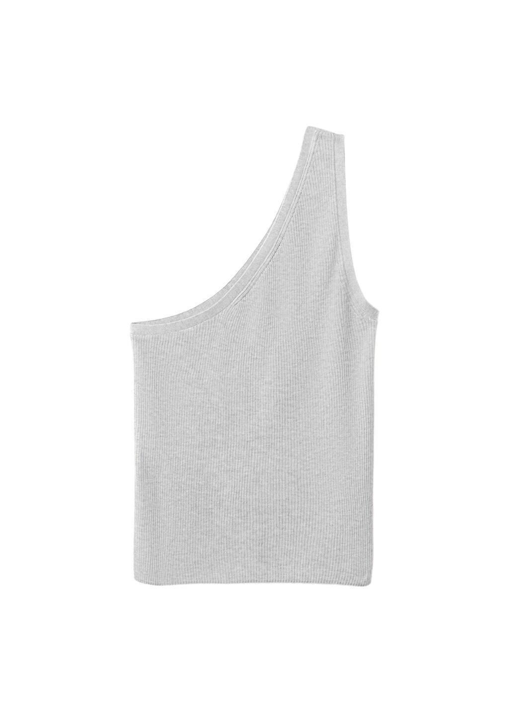 LT PASTEL GREY Asymmetrical ribbed top, Light Pastel Grey, large image number 3