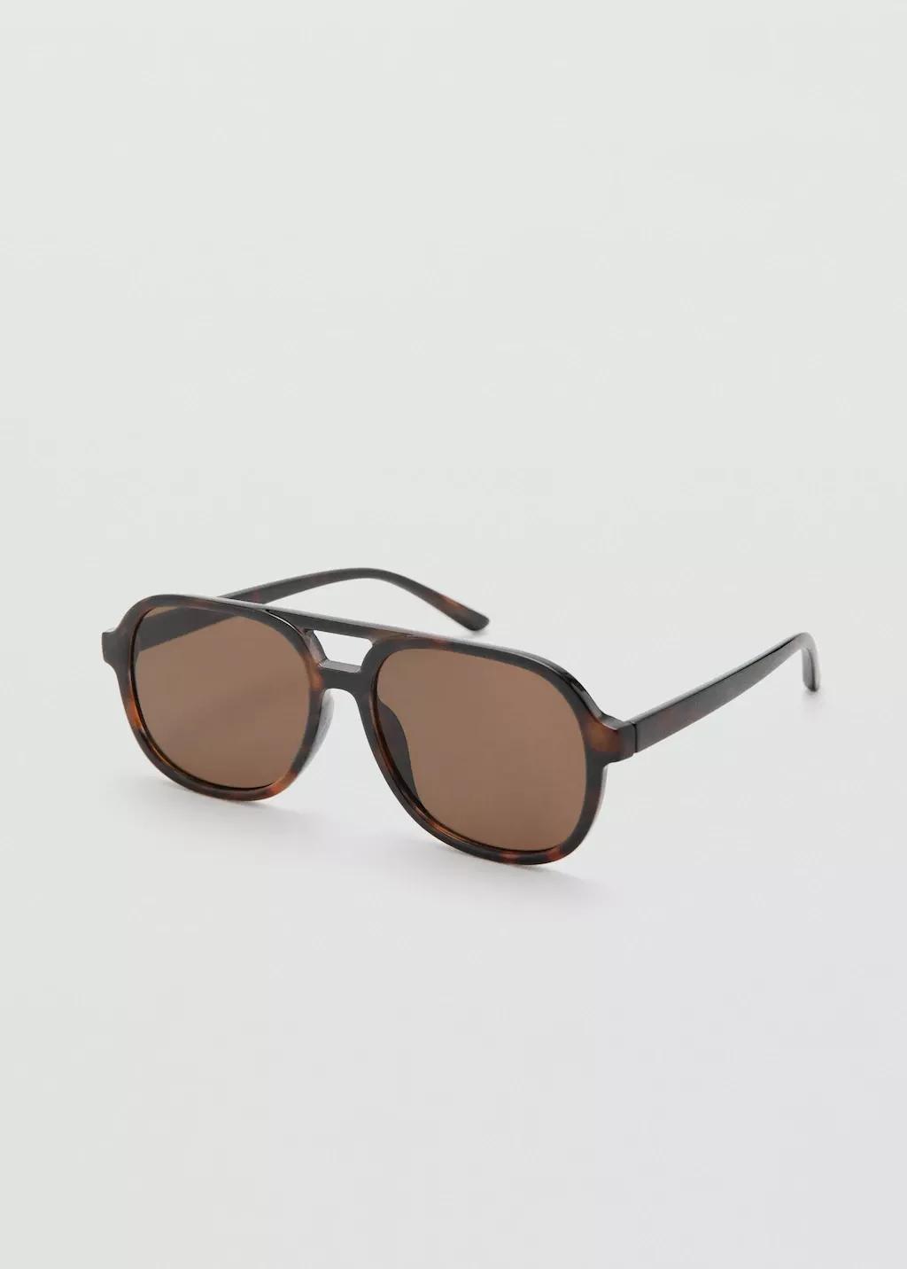 Brown Resin Frame Sunglasses, Dark Brown, large image number 0