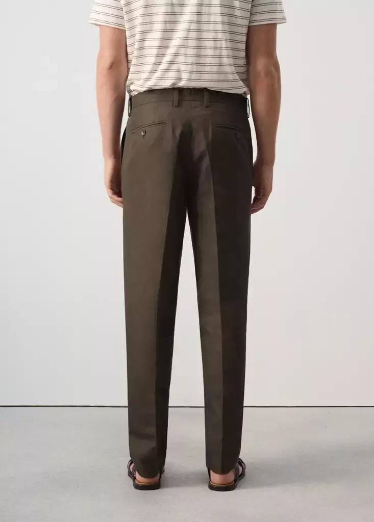 Brown Slim Fit Cotton Lyocell Suit Trousers, Brown, medium