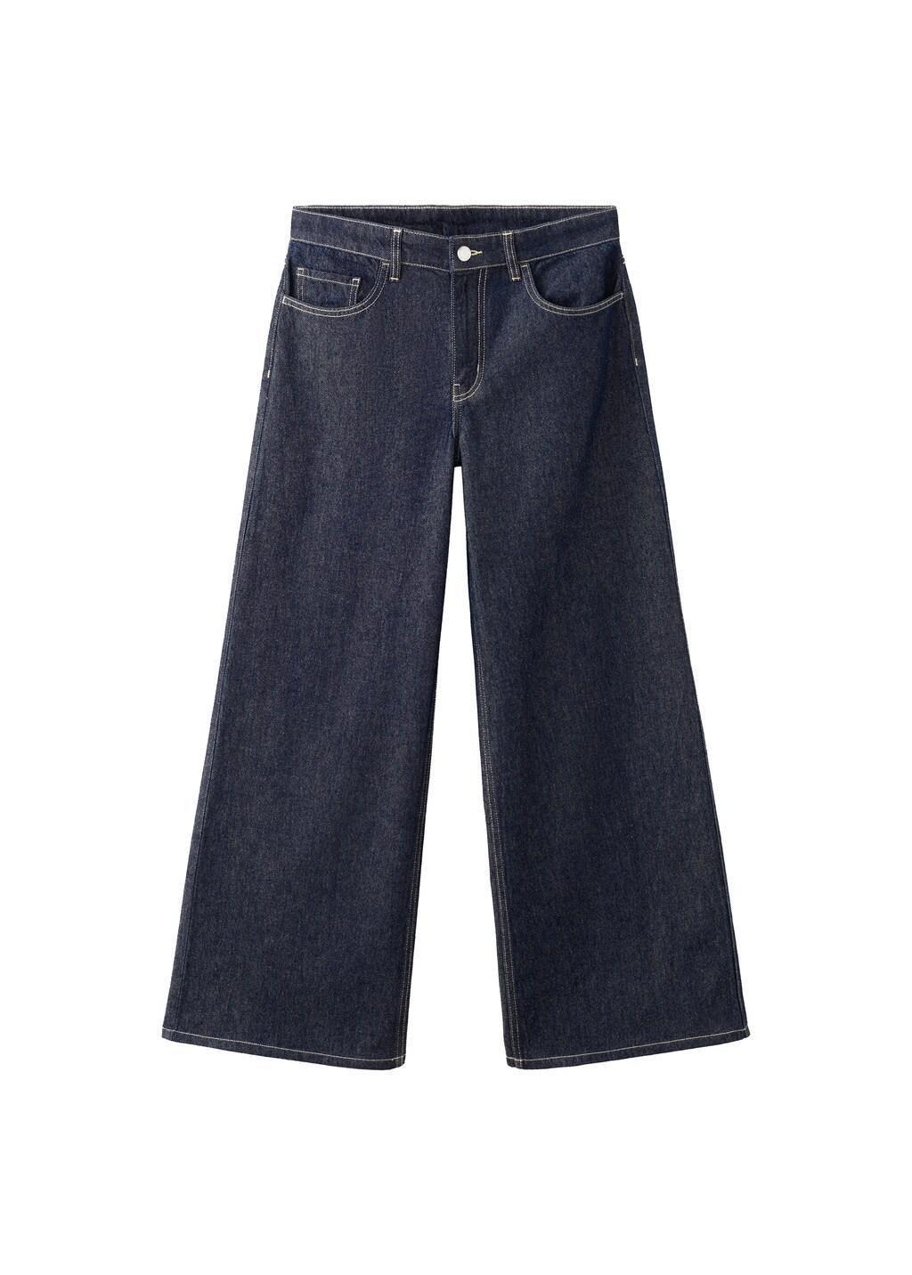 Blue Low-Rise Wideleg Jeans, Open Blue, large image number 3